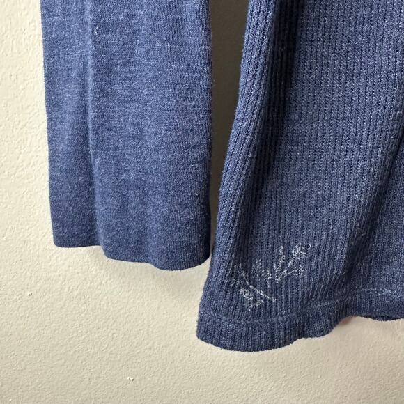 Lg Y2K VTG American Eagle Navy Ribbed Long Sleeve Tee Campus Elena Gilbert 2000s - Picture 6 of 6